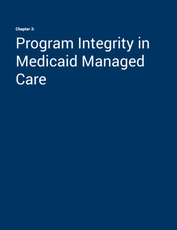 Chapter 3: Program Integrity In Medicaid Managed Care
