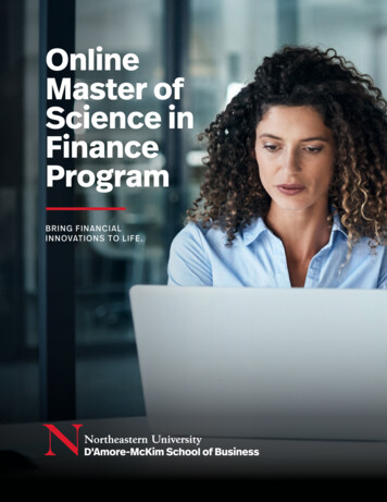 Online Master Of Science In Finance Program