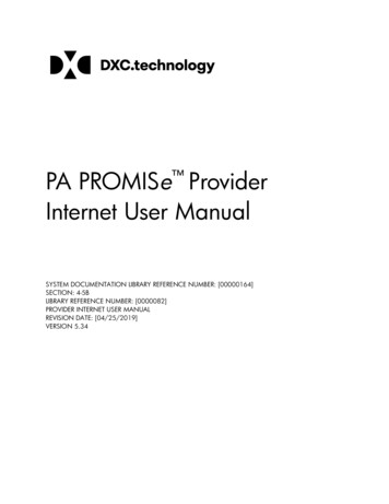 PA PROMISe Provider Internet User Manual
