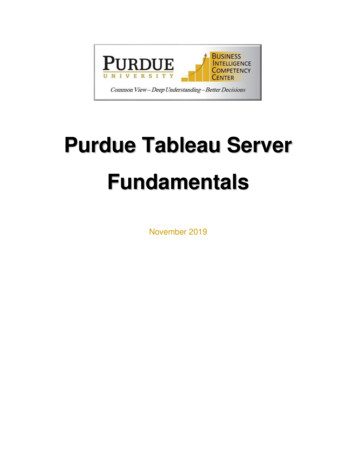 Purdue Tableau Server Fundamentals