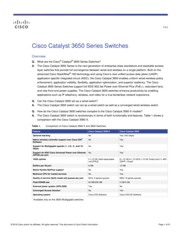 Cisco Catalyst 3650 Series Switches FAQ - Audentia