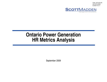 Ontario Power Generation HR Metrics Analysis