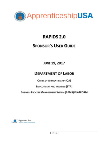 RAPIDS 2.0 SPONSOR S USER G - LWC Apprenticeship