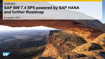 RDP201 SAP BW 7.4 SP5 Powered By SAP HANA And Further 