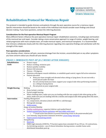 Rehabilitation Protocol For Meniscus Repair
