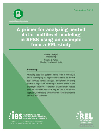 A Primer For Analyzing Nested Data: Multilevel Modeling In .