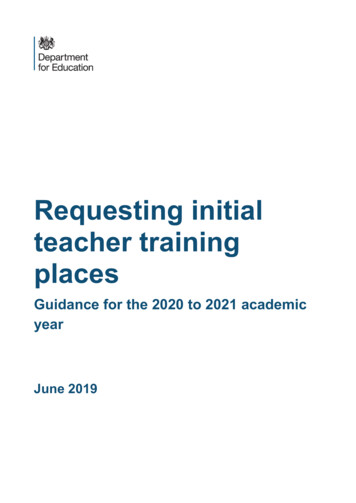 Requesting Initial Teacher Training Places - GOV.UK