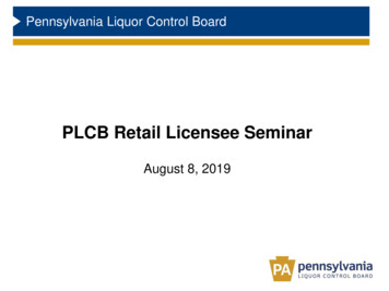 PLCB Retail Licensee Seminar - PA.Gov