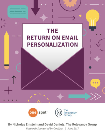 THE RETURN ON EMAIL PERSONALIZATION