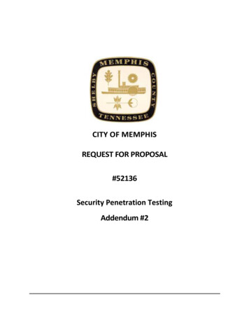 CITY OF MEMPHIS REQUEST FOR PROPOSAL #52136 Security .
