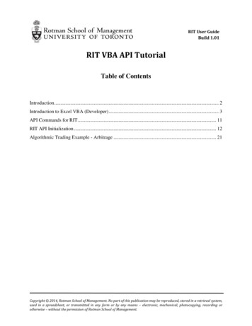 RIT VBA API Tutorial