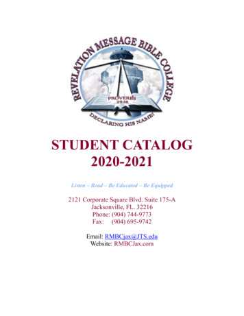 STUDENT CATALOG 2020-2021 - Jts.edu