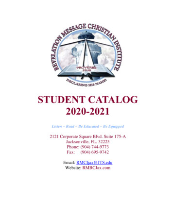STUDENT CATALOG 2020-2021 - JTS
