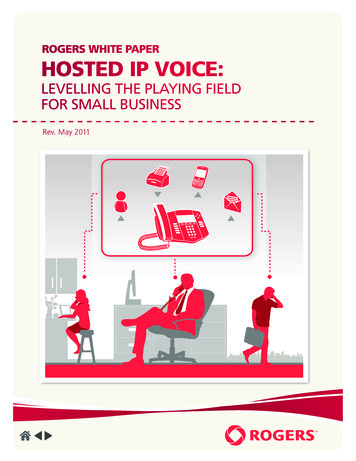 ROGERS WHITE PAPER HOSTEd IP VOIcE - IT Business