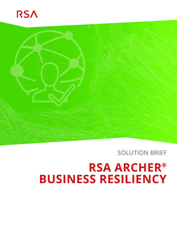 RSA Archer Business Resiliency - TokenGuard 