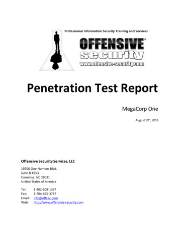 Sample Penetration Testing Report - Offensive Security