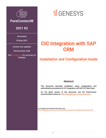 05-May-2021 CIC Integration With SAP CRM