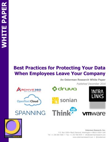 Best Practices For Protecting Your Data When Employees .