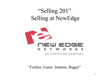 “Selling 201” Selling At NewEdge