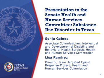 Presentation To The Senate Health And Human Services .