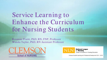 Service Learning To Enhance The Curriculum . - Clemson.edu
