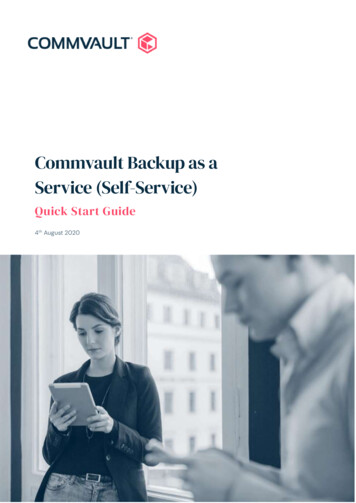 Commvault Backup As A Service (Self-Service)