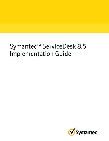 Symantec ServiceDesk 8.5 Implementation Guide
