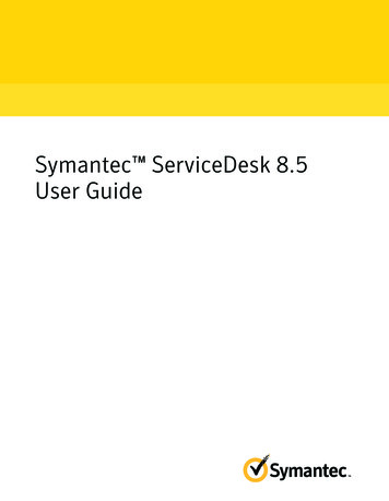 Symantec ServiceDesk 8.5 User Guide