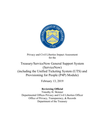 Treasury/ServiceNow General Support System (ServiceNow .