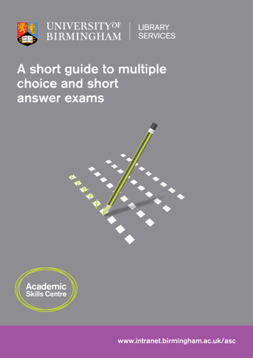 A Short Guide To Multiple Choice And Short Answer Exams