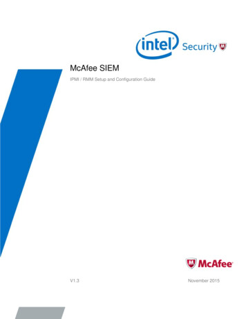 SIEM IPMI Configuration And Setup - McAfee