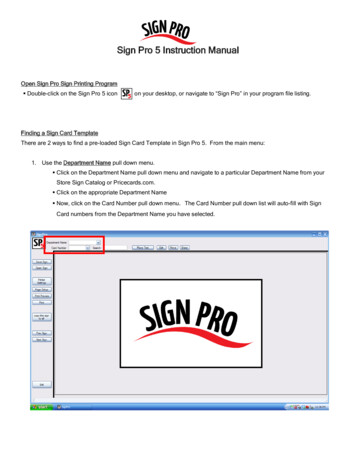 Sign Pro 5 Instruction Manual