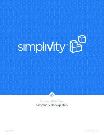 Technical White Paper SimpliVity Backup Hub