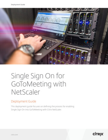 Single Sign On For GoToMeeting With NetScaler - Citrix