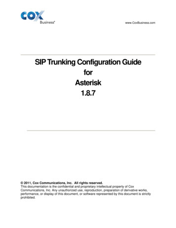 SIP Trunking Configuration Guide For Asterisk 1.8
