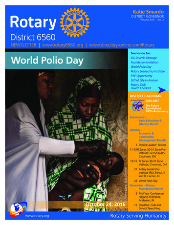 See Inside For: World Polio Day - Rotary District 6560
