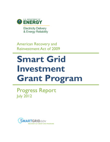 Smart Grid Investment Grant Program - Progress Report July .