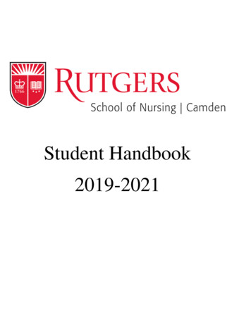 Student Handbook 2019-2021 - Rutgers University
