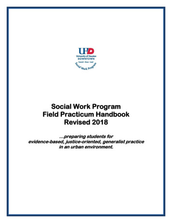 Social Work Program Field Practicum Handbook Revised 