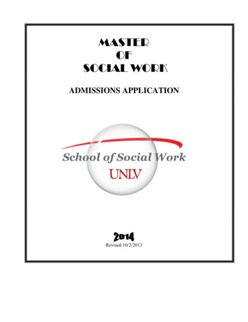 MASTER OF SOCIAL WORK - University Of Nevada, Las Vegas