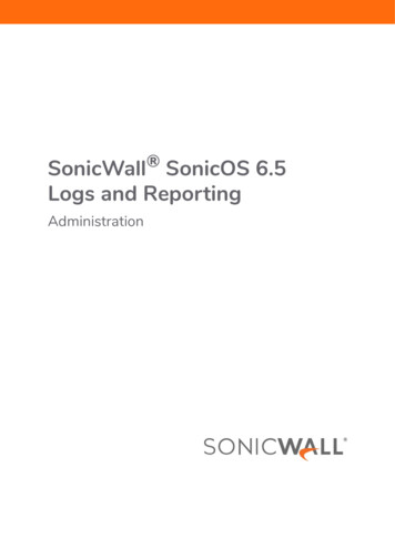 SonicOS 6.5 Log And Reporting - SonicWall