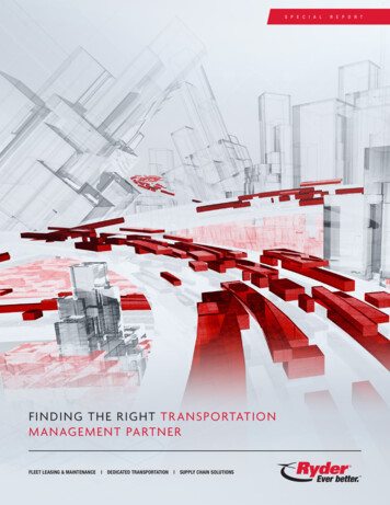 FINDING THE RIGHT TRANSPORTATION MANAGEMENT 