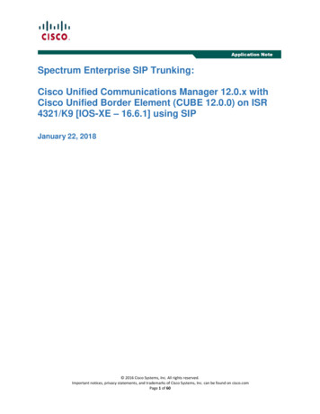 Spectrum Enterprise SIP Trunking - CUCM 12.0.x With Cisco .