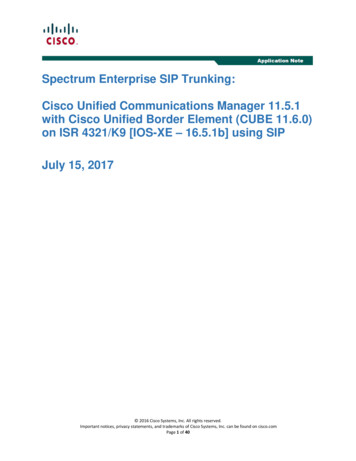 Spectrum Enterprise SIP Trunking: CUCM 11.5.1 With CUBE 11 .
