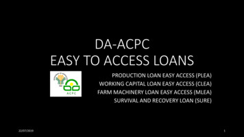 DA-ACPC EASY TO ACCESS LOANS