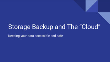 Storage Backup And The “Cloud”