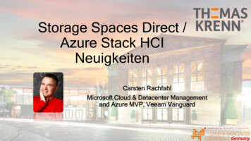 Storage Spaces Direct / Azure Stack HCI Neuigkeiten