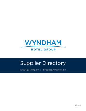 Supplier Directory - Wyndham Hotels