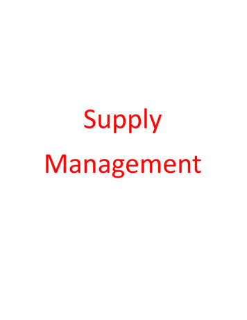 Supply Management - United States Army