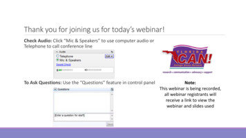 Thank You For Joining Us For Today’s Webinar!
